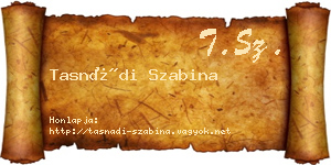 Tasnádi Szabina névjegykártya